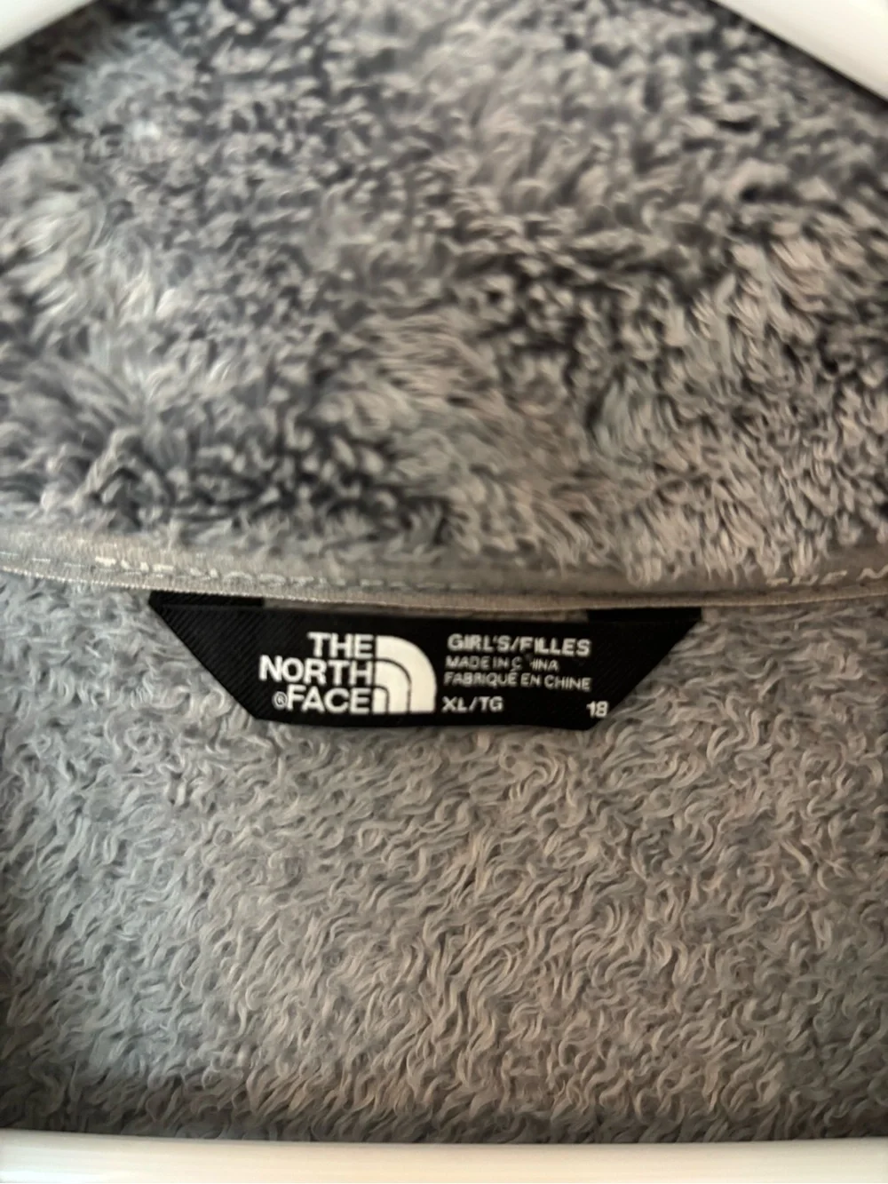 The North Face Fleece Jacket Gray Girls XL 18 Full Zip Cozy (Fits Women XS S)